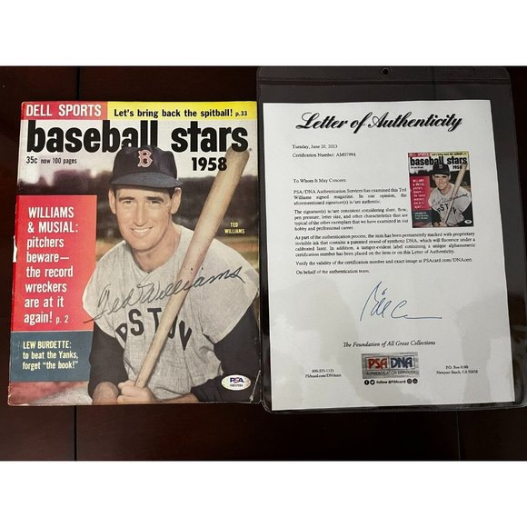 1958 Ted Williams Signed Auto Autographed Baseball Stars Magazine PSA/DNA cert - Picture 2 of 10